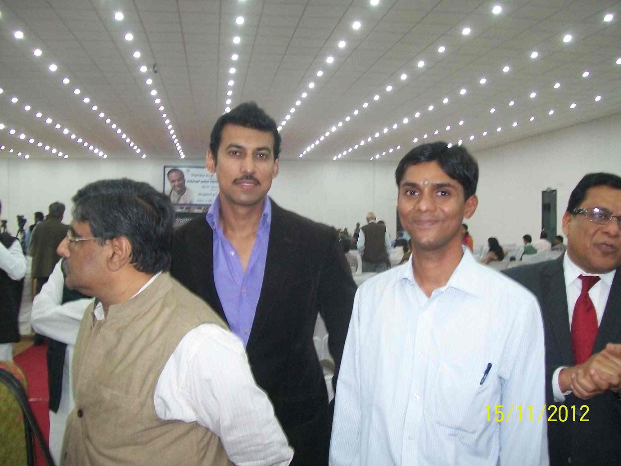 Trust members at a Delhi convention, November 2012, with prominent public figures